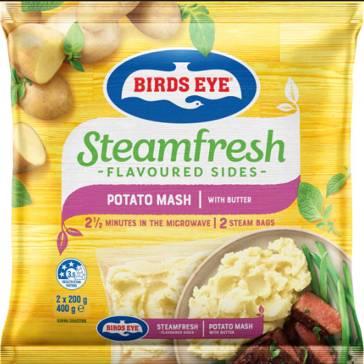 Potato**Mash with Butter 8x400gm Steam Fresh