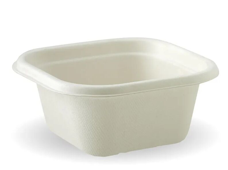 Container, 480ml White Plant Fibre Takeaway Base (50) BioPak