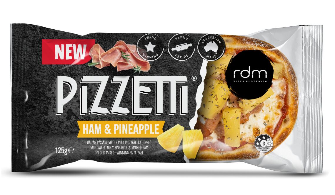 Pizzetti, Ham & Pineapple Grab N Go 12x125gm RDM Pizza