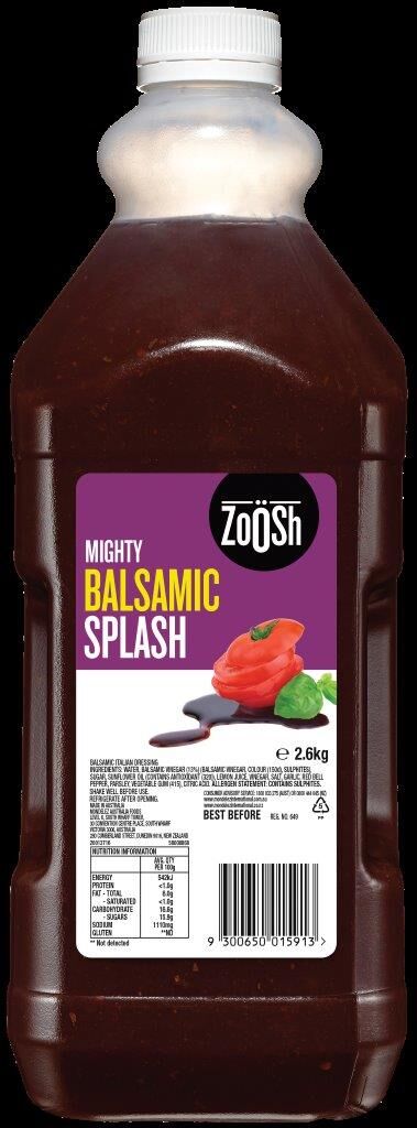 Dressing, Balsamic Italian 2.6kg Zoosh Gluten Free (GF)