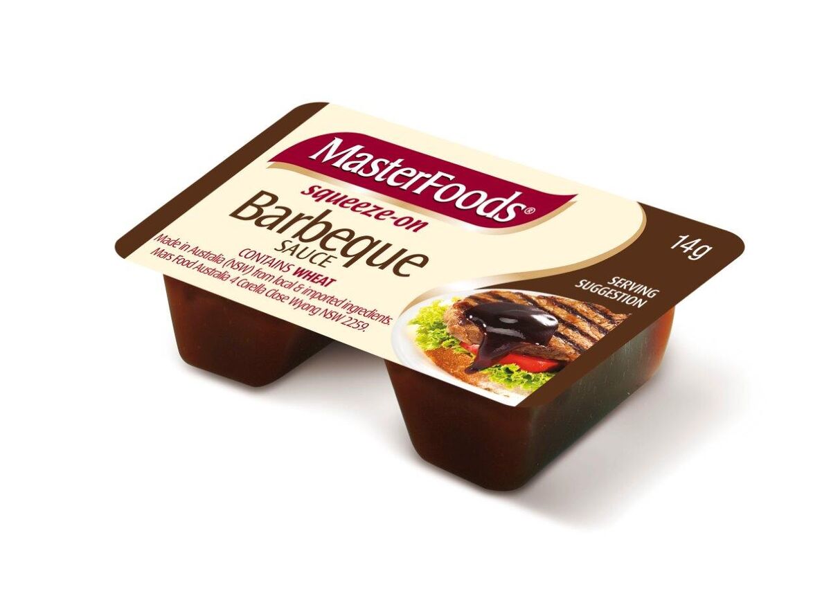 Sauce, BBQ Squeeze On Portion Control (100x14g) Masterfoods