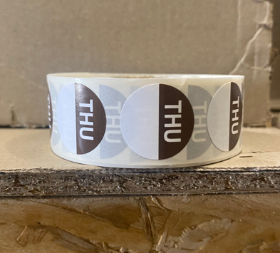 Day Dots Adhesive Dot Labels Thursday