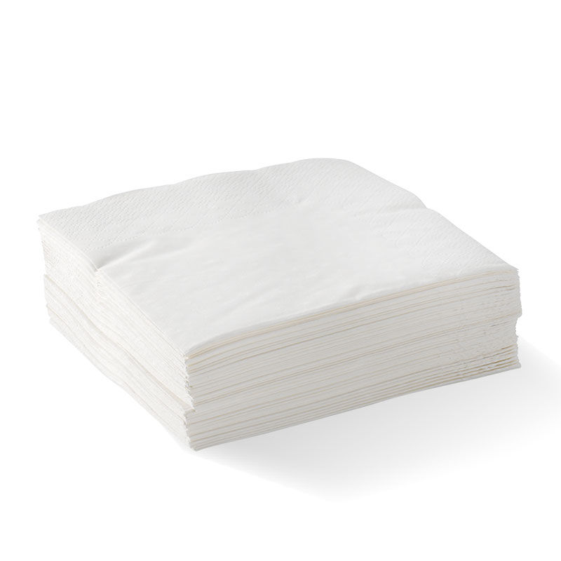 Napkins 2-Ply,1/4 Fold White Corner Embossed Dinner Biopak (10X100)