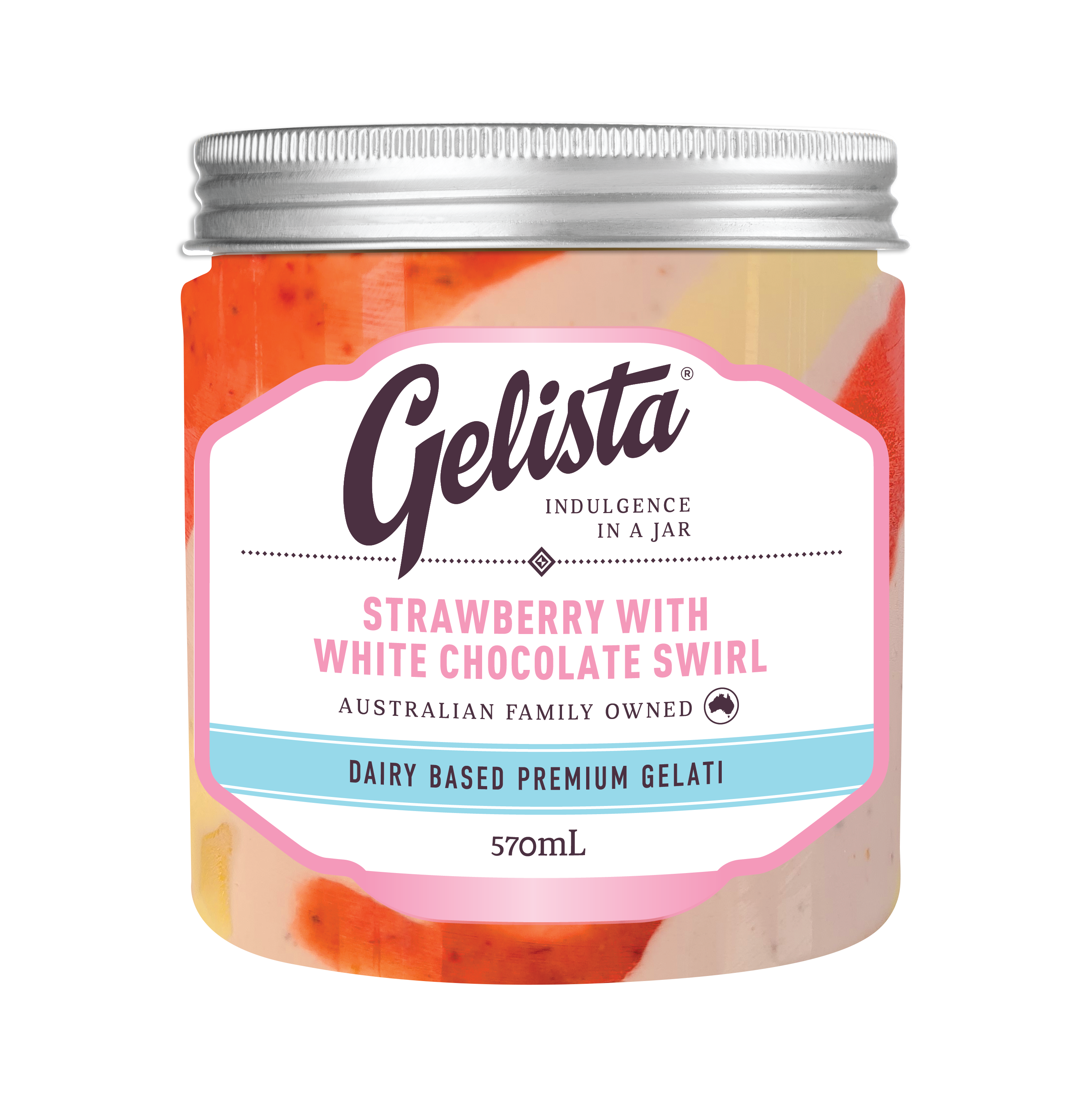 Gelista Gelato Strawberry White Chocolate Swirl