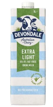 Milk, Skim 10X1Lt CTN UHT Devondale (EACH) (H)