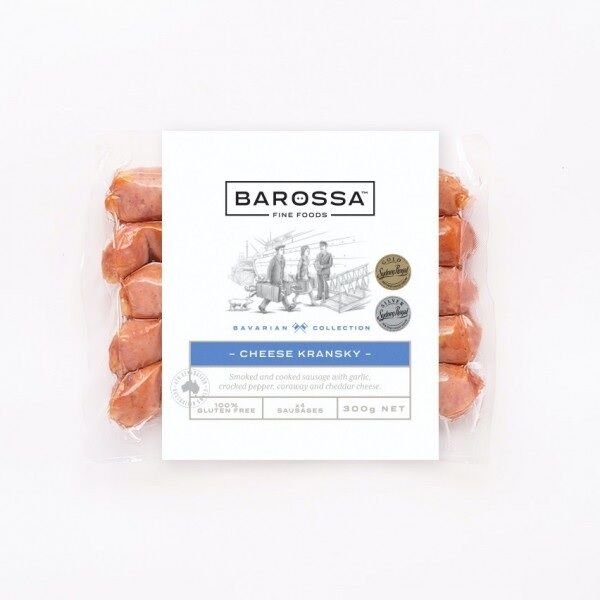 Kransky, Cheese Random Weight Barossa Fine Foods (GF)
