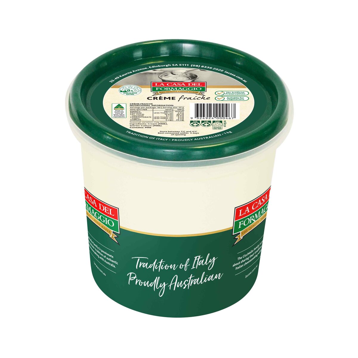 Creme Fraiche 1kg La Casa Del Formaggio (GF)