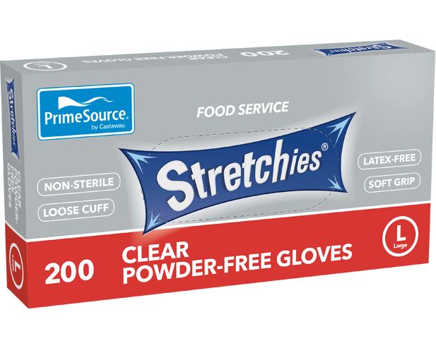 Gloves, Elastic/Stretchies Large Powder Free (200) PrimeSource
