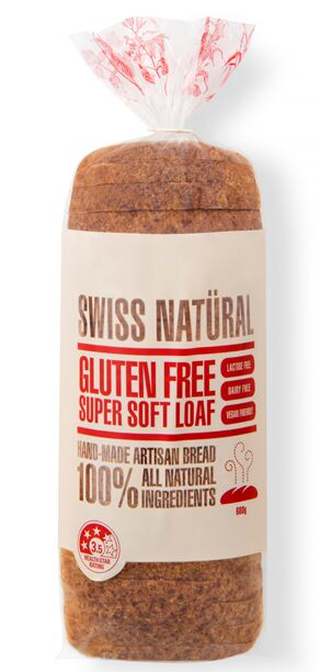 Bread**Sliced Swiss Natural HI TOP Loaf GF 12x900gm (GF)