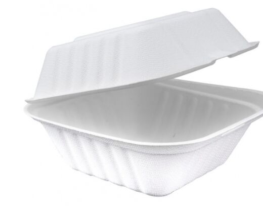 Burger Box, Sugarcane White (400) Bio-Way