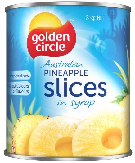 Pineapple**Australian Sliced in Syrup 3Kg Golden Circle