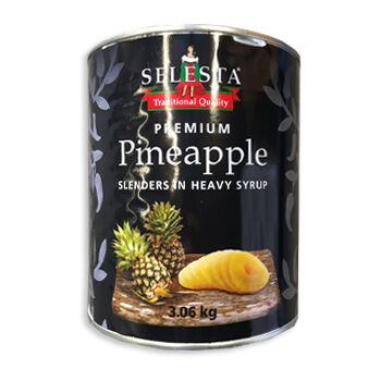 Pineapple, Sliced Premium Slenders (Thins) 85mm 3.06kg Selesta