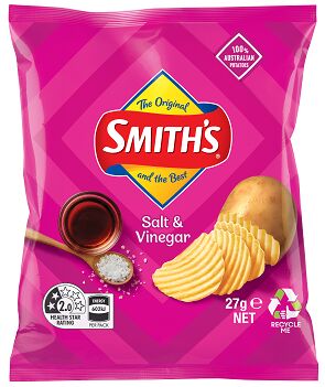 Chips**Salt & Vinegar Crinkle Cut 21x27g Smith’s (GF)
