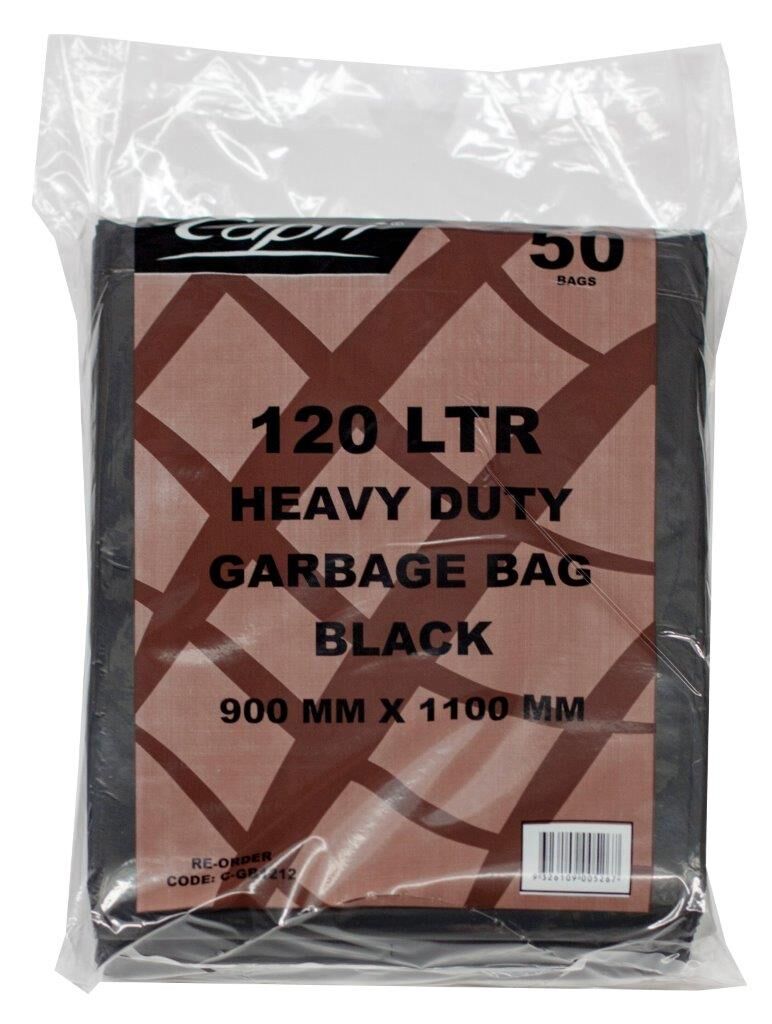 Garbage Bags, Heavy Duty 120L (50) Capri