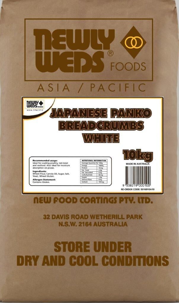Breadcrumbs, Japanese White Panko 10Kg Newlyweds