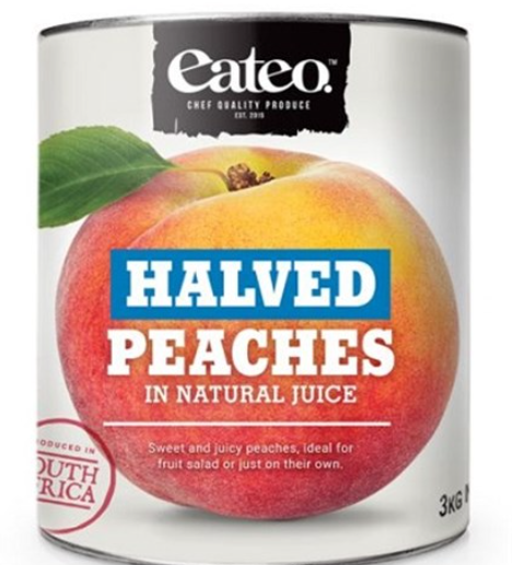 eateo Halved Peaches In Natural Juice