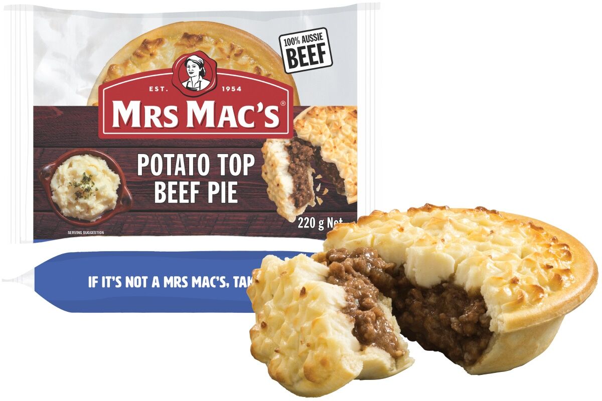 Pies, Potato Top Beef 12x190gm Mrs Mac’s (H)