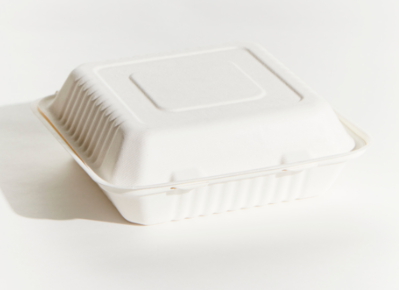 Bio-Way Dinner Box Sugarcane Large White