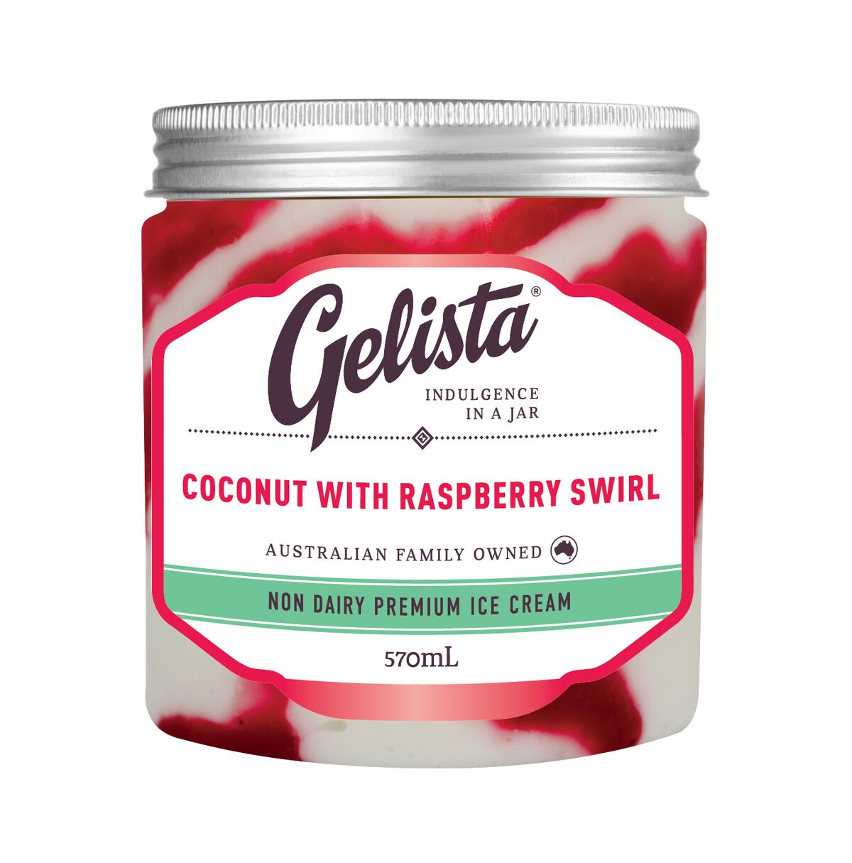 Gelato, Coconut Raspberry Swirl 8x570ml Gelista