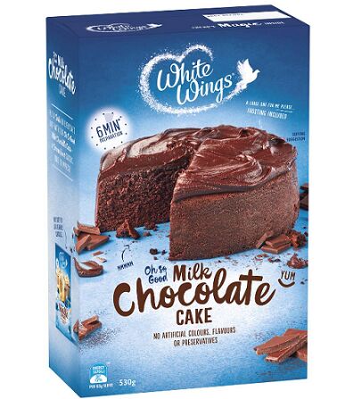 Cake**Mix Milk Choc Cake White Wings 4x530g