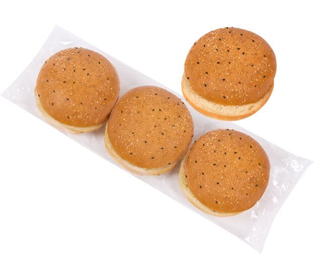 Bun, Milk Black & White Seeded 39x90g, The Flour Shop