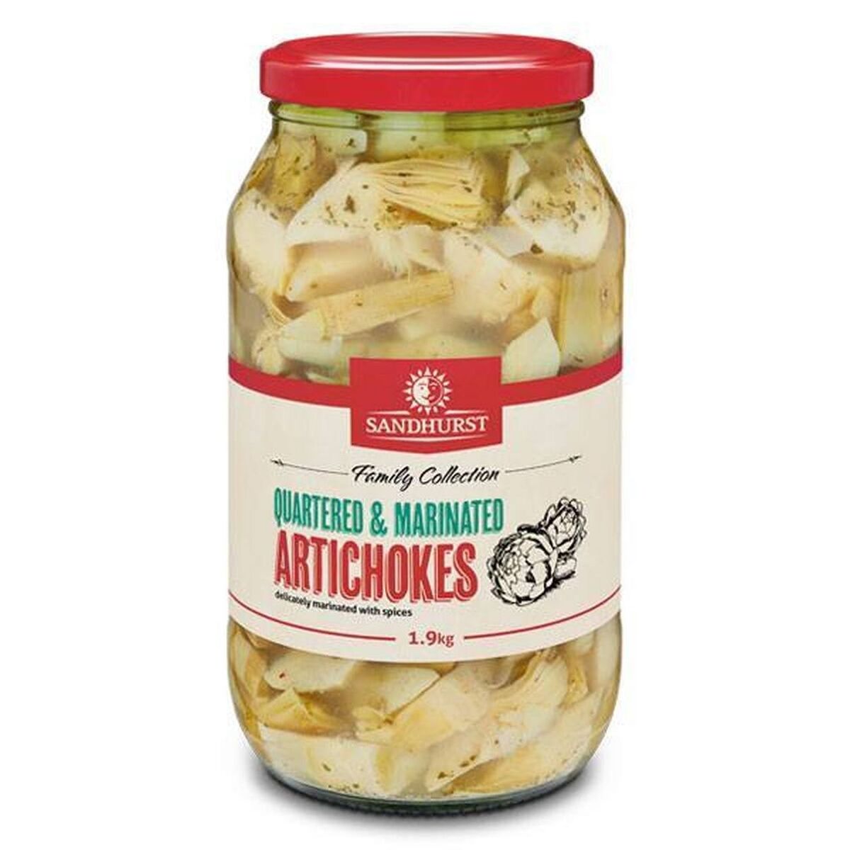 Artichokes, Marinated & Quartered 1.9Kg Sandhurst (VG) (GF) (H)