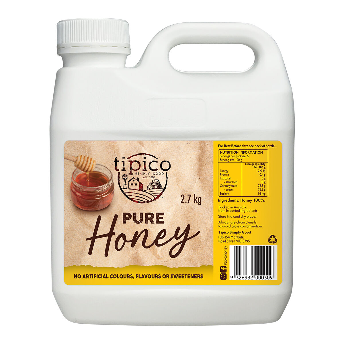 Honey, Tipico Pure 2.7kg