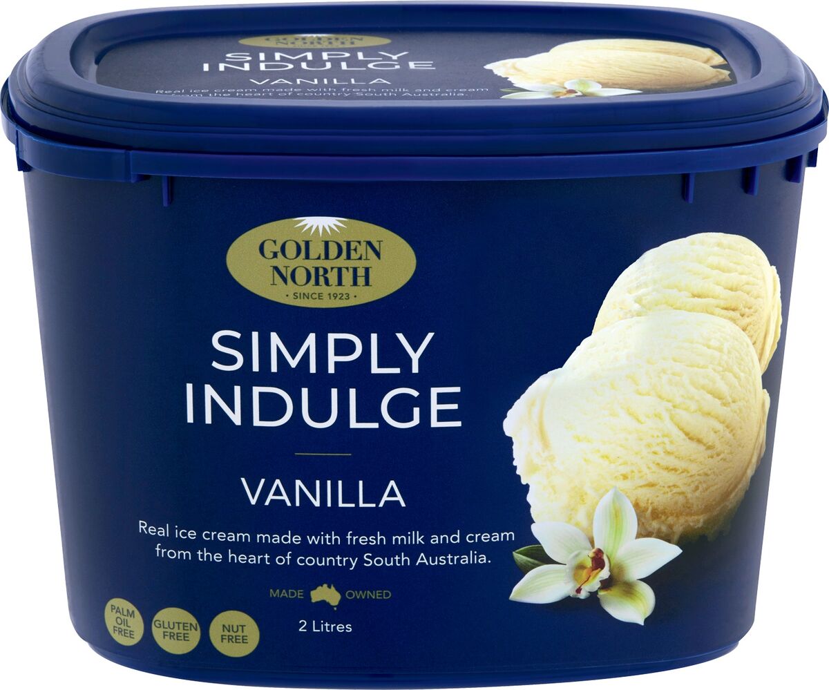 Ice Cream, Simply Indulge Vanilla 2L Golden North