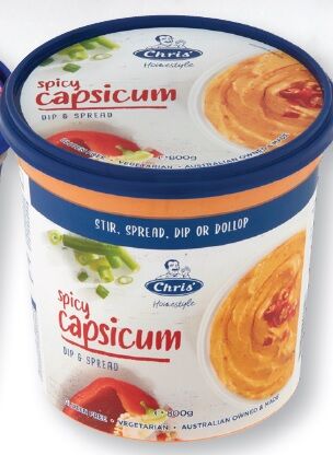 Dip, Homestyle Spicy Capsicum 800g Chris (GF) (H)