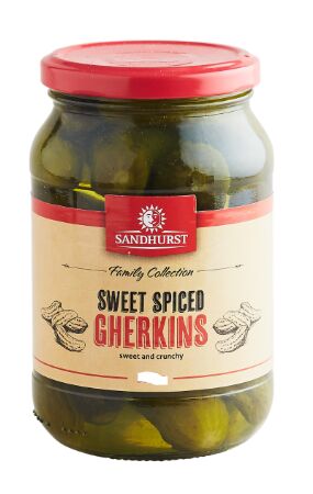 Gherkins, Whole Sweet Spiced 2kg Sandhurst (VG) (GF)