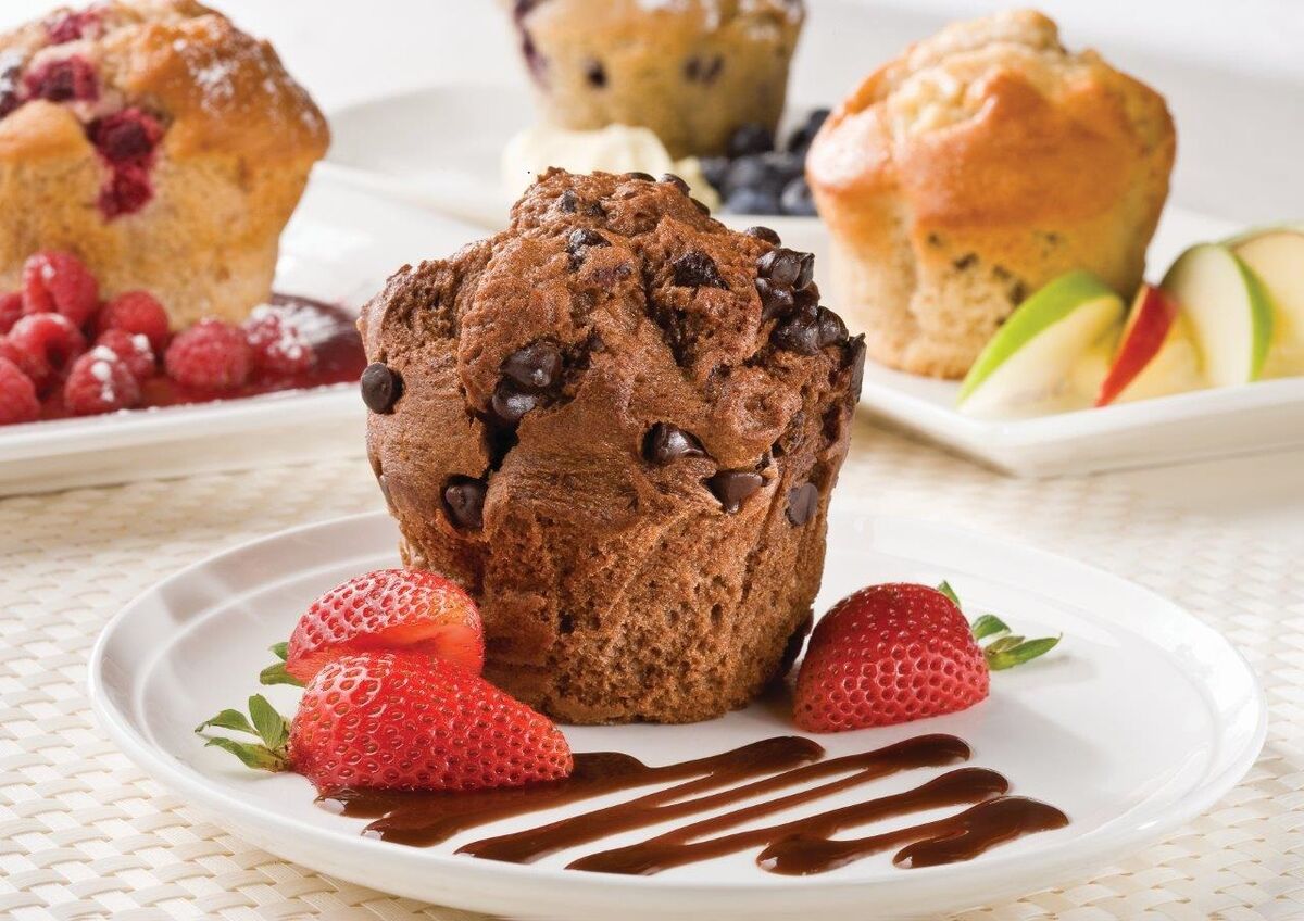 Muffins, 1-091 Double Chocolate (6) Priestley’s (H)