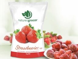 Strawberries Whole, Frozen IQF 1kg Natures Grocer