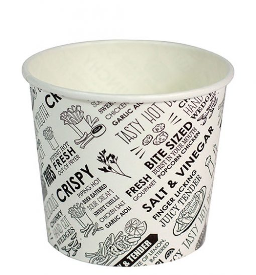 Capri Paper Chip Cup Printed Black & White