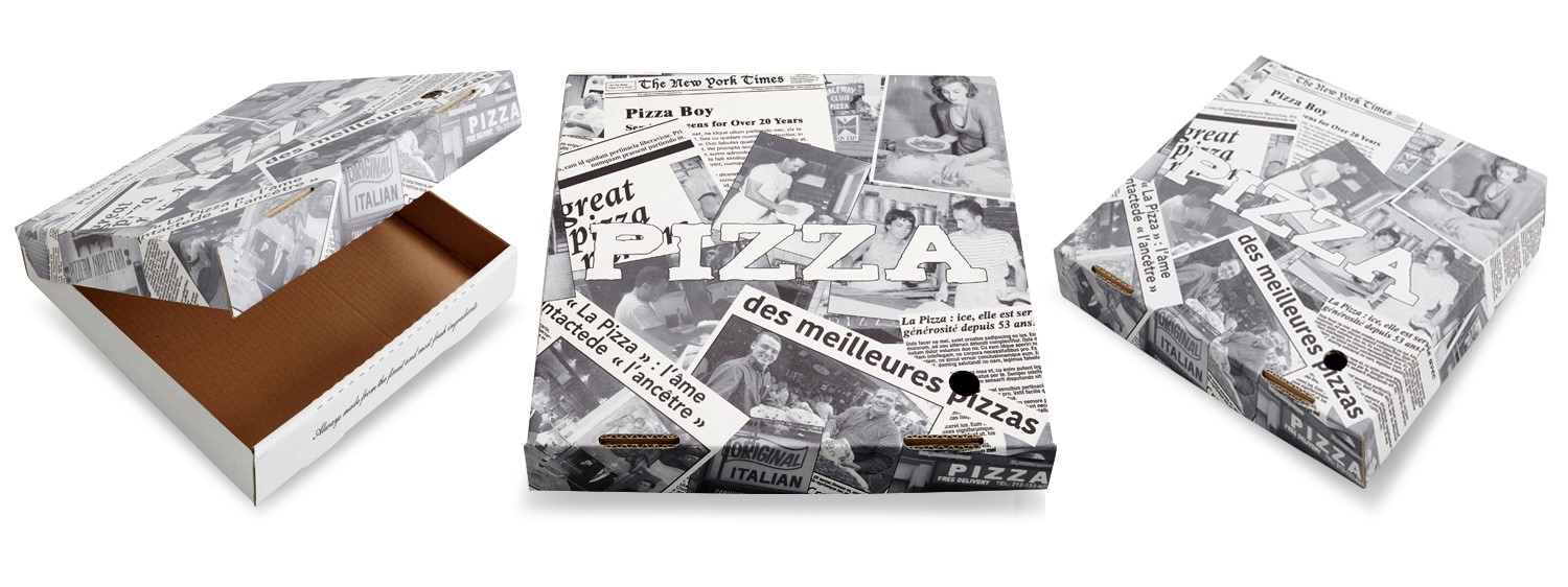 First Pack Pizza Box Newsprint