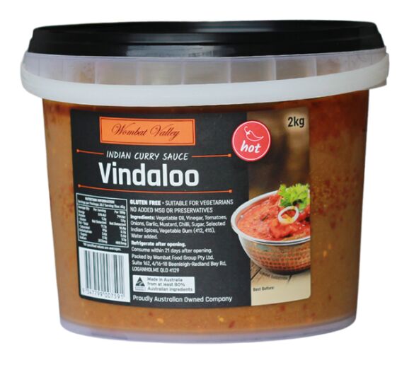 Sauce, Vindaloo Simmer 2kg Wombat Valley (GF) (H) (V)