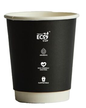 Cups, Coffee 8oz Double Wall BLACK (25) Truly Eco