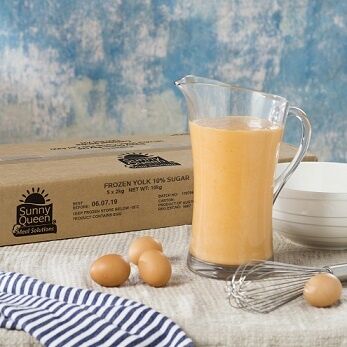 Egg, Yolk Cage Frozen 10% Sugar 5x2kg Sunny Queen (GF) (H)