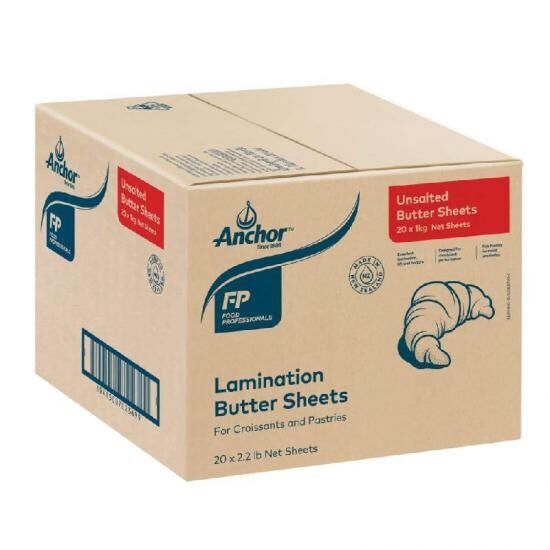 Butter, Unsalted Sheets FROZEN 20x1Kg Anchor (GF) (H)