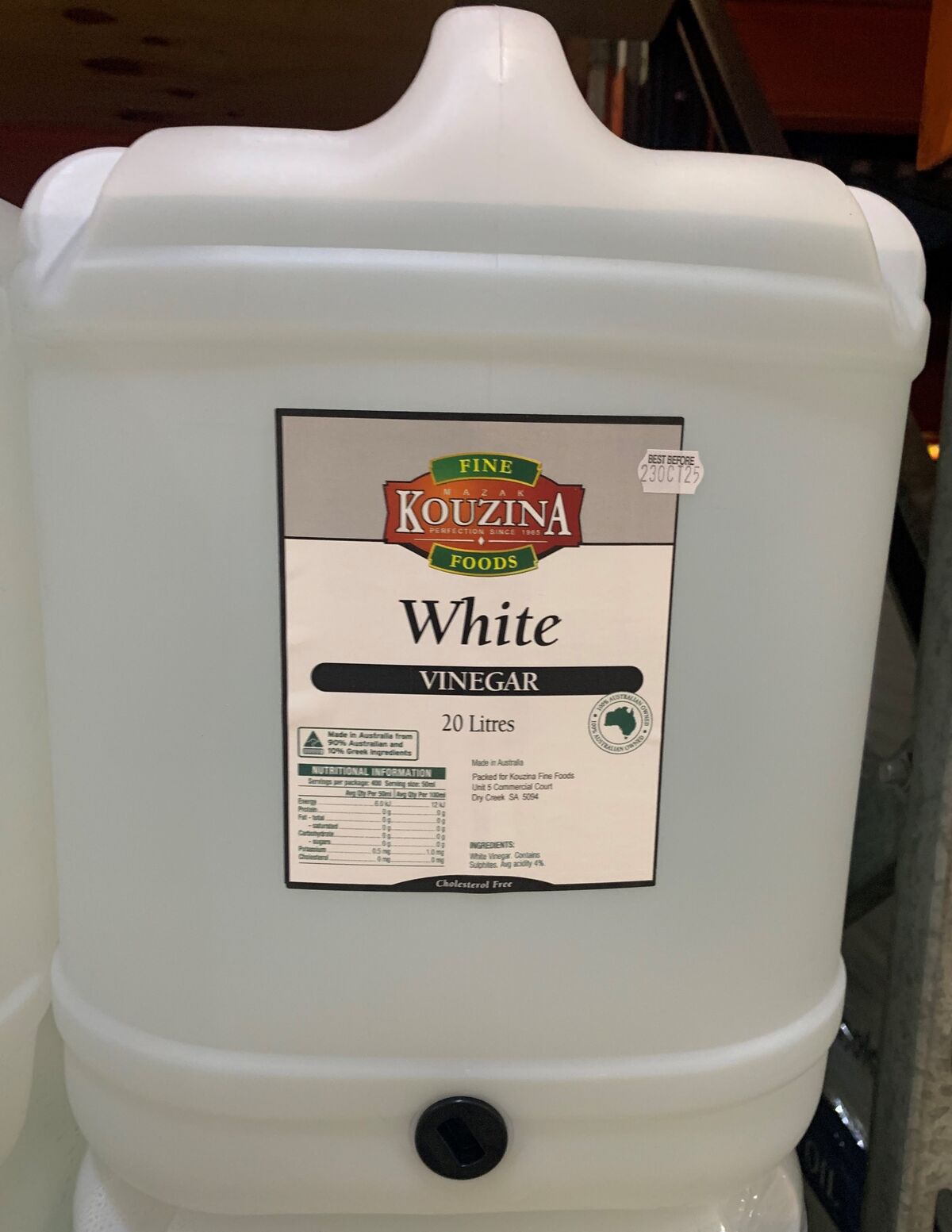 Vinegar, White 20L Kouzina (VG) (GF)
