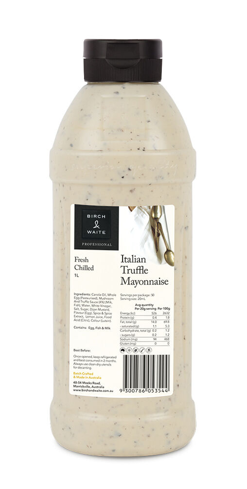 Mayonnaise, Italian Truffle 1L Squeeze Birch & Waite (GF) (H)