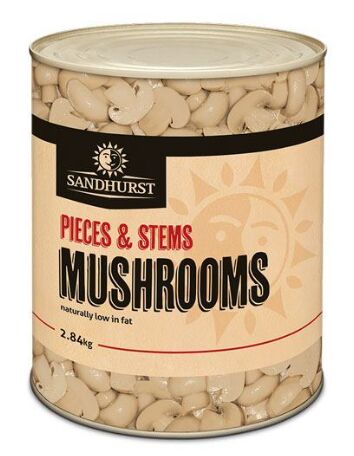 Mushrooms, Pieces and Stems Canned A10 Sandhurst (VG) (GF) (H)