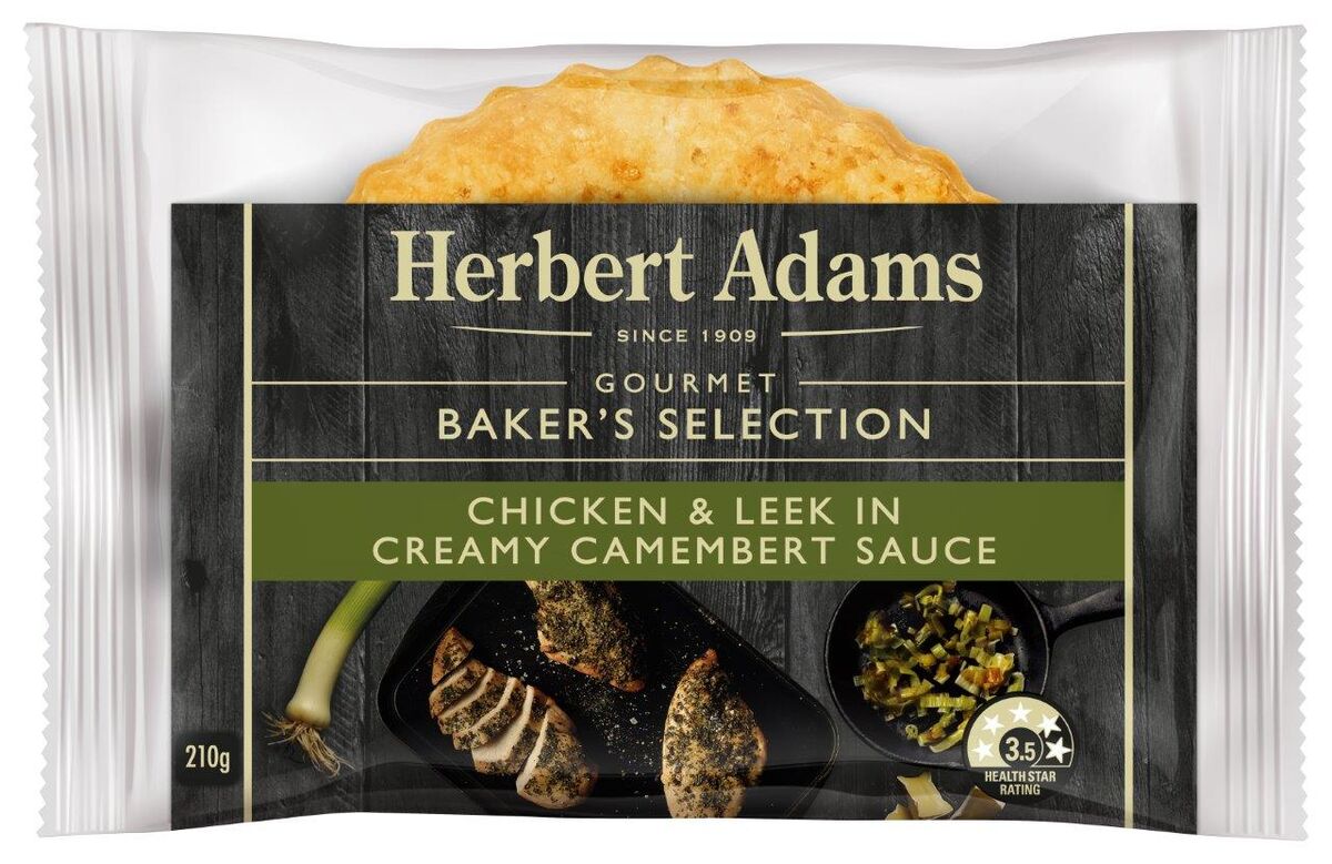Pies, Chicken and Leek Wrapped 12x210gm Herbert Adams