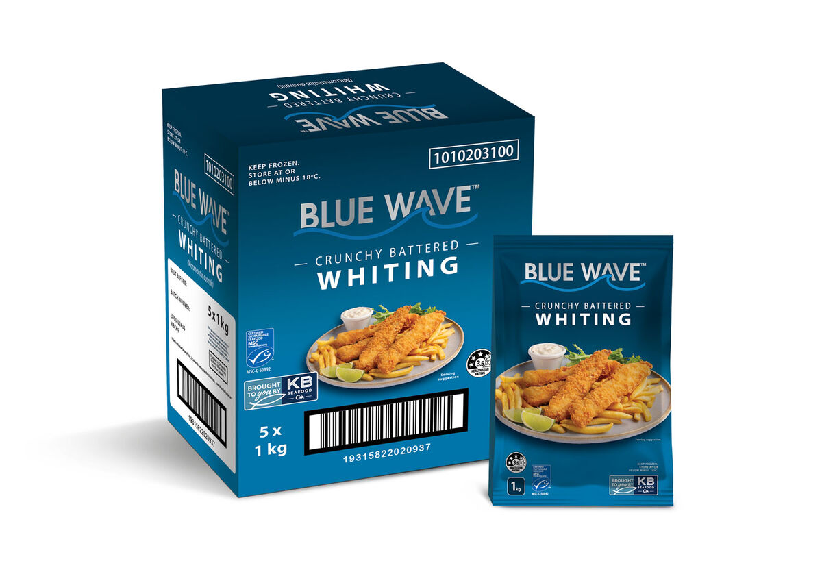 Whiting, Crunchy Battered 70gm MSC 1kg Blue Wave (I)