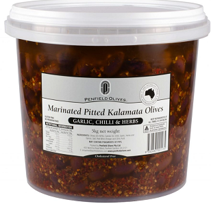 Penfield Olives Kalamata Olives — Marinated Pitted, Garlic & Chilli