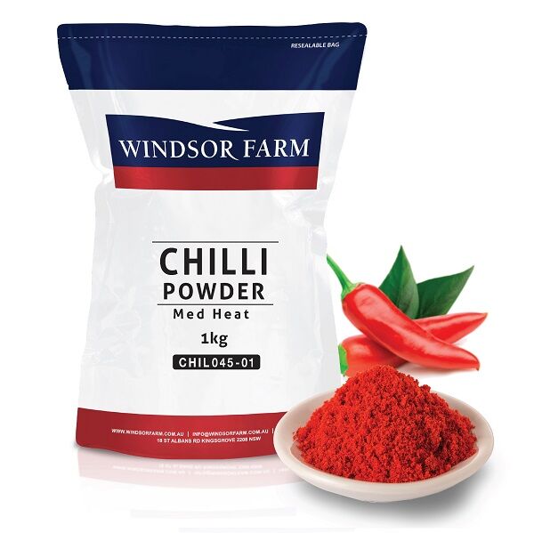 Chilli, Powder (045) Medium 1kg Windsor Farm