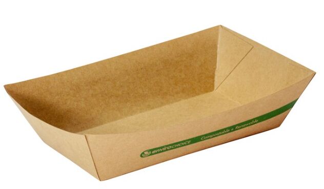 Tray**Food (125) Planet PLA Lined No. 4 Kraft