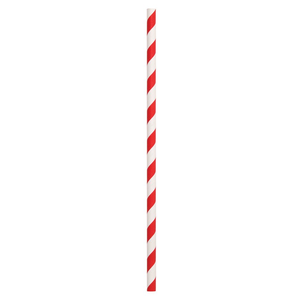 Straws, Paper Regular Red/White (250) Bygreen