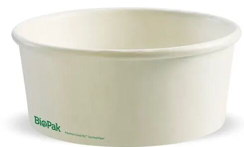 Container, Round 750ml Paper Biobowl White (50) BioPak