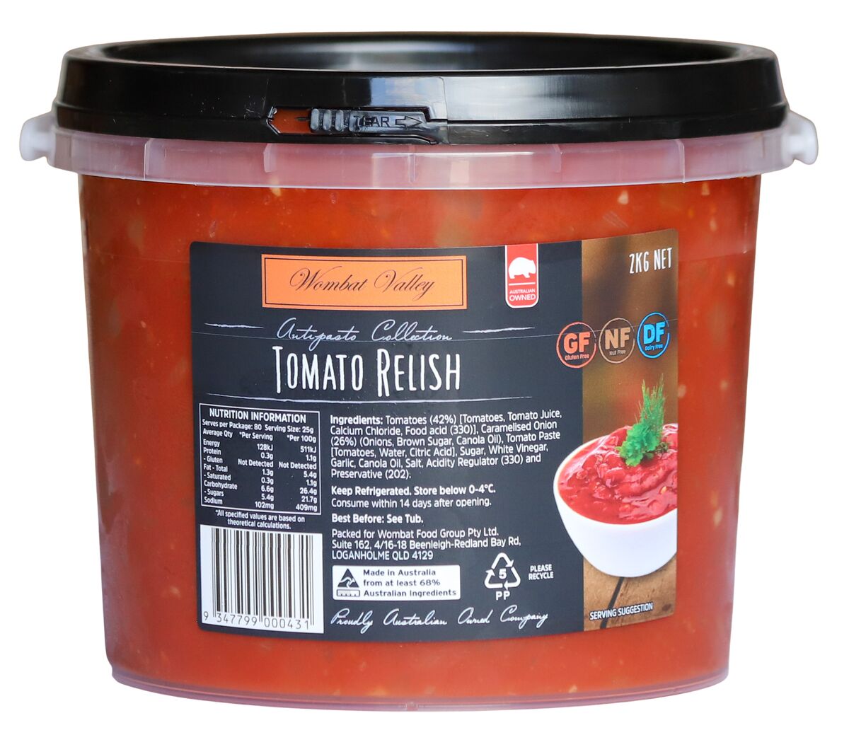 Relish, Fresh Tomato Wombat Valley, 2kg