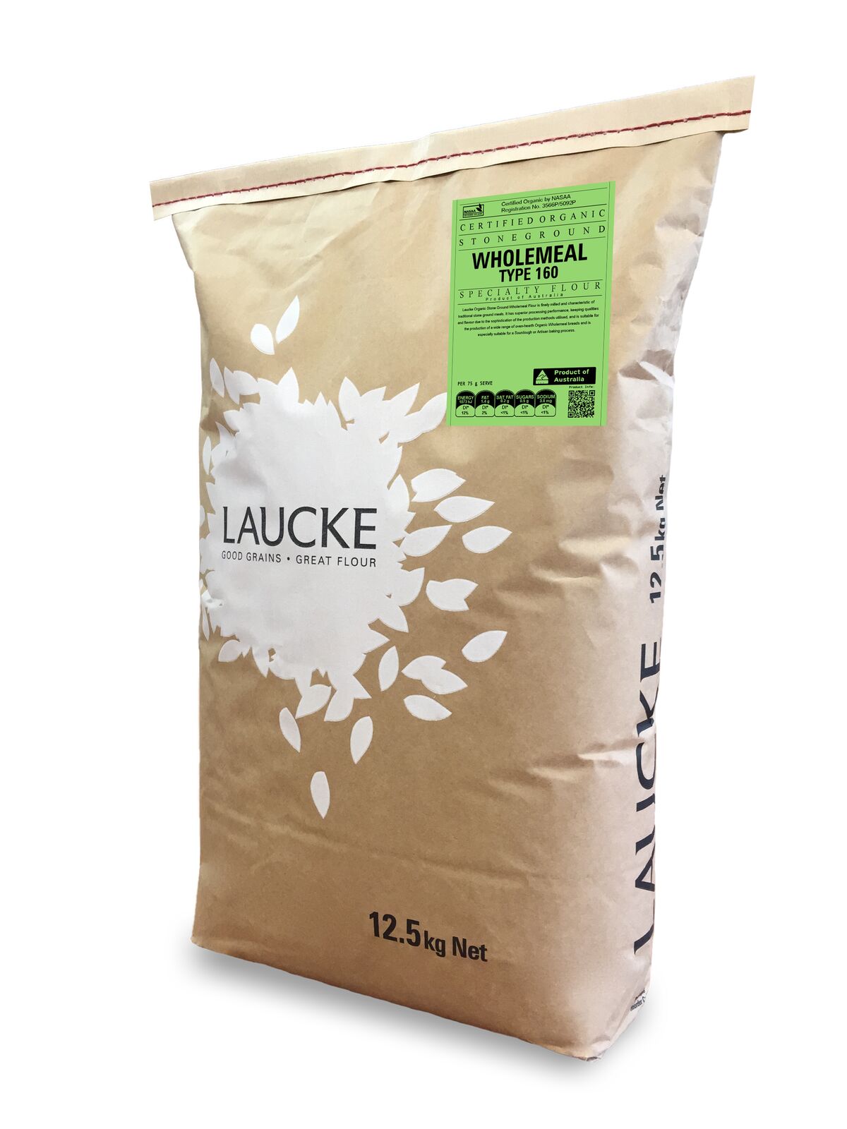 Flour**Organic Wholemeal 12.5Kg Laucke (H) (V)
